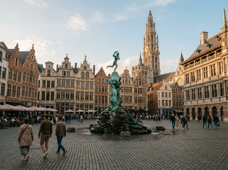 Modern street art and contemporary architecture in Antwerp, Belgium
