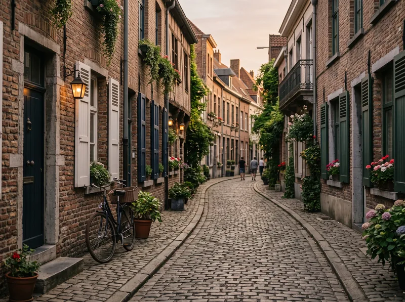 A narrow lane in Patershol with restaurant lights
